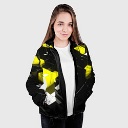 Куртка с капюшоном женская Абстракция обман зрения, цвет: 3D-черный — фото 2