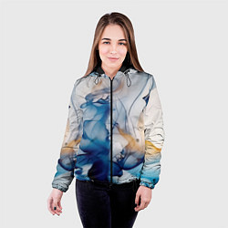 Куртка с капюшоном женская Синий батик, цвет: 3D-черный — фото 2