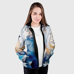 Куртка с капюшоном женская Синий батик, цвет: 3D-черный — фото 2
