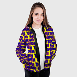 Куртка с капюшоном женская Geometry dash pattern game, цвет: 3D-черный — фото 2