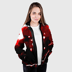 Куртка с капюшоном женская Doom storm logo, цвет: 3D-черный — фото 2