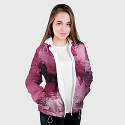 Куртка с капюшоном женская Розовые краски, цвет: 3D-белый — фото 2