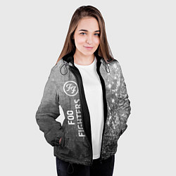 Куртка с капюшоном женская Foo Fighters - grey gradient по-вертикали, цвет: 3D-черный — фото 2