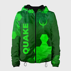Куртка с капюшоном женская Quake - green gradient вертикально, цвет: 3D-черный