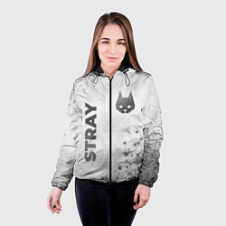 Куртка с капюшоном женская Stray - white gradient вертикально, цвет: 3D-черный — фото 2