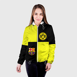 Куртка с капюшоном женская Barcelona x Borussia, цвет: 3D-белый — фото 2