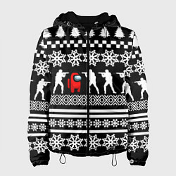 Куртка с капюшоном женская Among us x cs go, цвет: 3D-черный