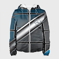 Куртка с капюшоном женская Mercedes benz sport geometry, цвет: 3D-белый