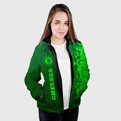 Куртка с капюшоном женская Chelsea - green gradient по-вертикали, цвет: 3D-черный — фото 2