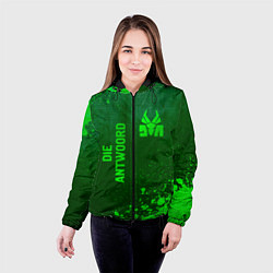 Куртка с капюшоном женская Die Antwoord - green gradient вертикально, цвет: 3D-черный — фото 2