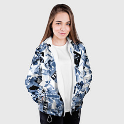 Куртка с капюшоном женская Персонажи из игры Майнкрафт, цвет: 3D-белый — фото 2