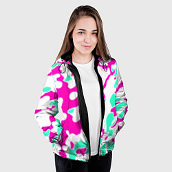 Куртка с капюшоном женская Текстура камуфляж детский, цвет: 3D-черный — фото 2