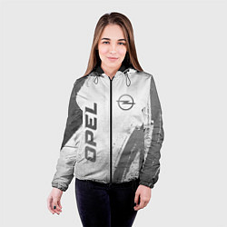 Куртка с капюшоном женская Opel - white gradient вертикально, цвет: 3D-черный — фото 2