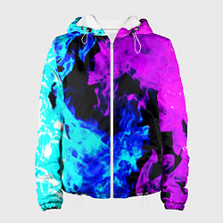 Куртка с капюшоном женская Битва неонового огня, цвет: 3D-белый