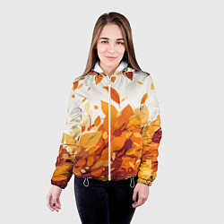 Куртка с капюшоном женская Осенние опавшие листья, цвет: 3D-белый — фото 2