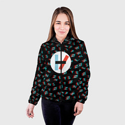 Куртка с капюшоном женская Twenty one pilots glitch, цвет: 3D-черный — фото 2