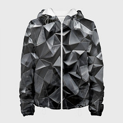 Куртка с капюшоном женская Изношенная геометрия, цвет: 3D-белый