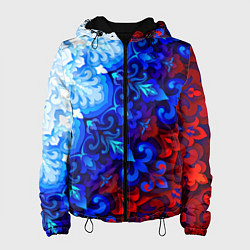 Куртка с капюшоном женская Душа моя Россия 2, цвет: 3D-черный