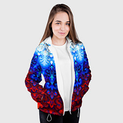 Куртка с капюшоном женская Душа моя Россия 1, цвет: 3D-белый — фото 2