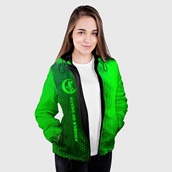 Куртка с капюшоном женская Angels of Death - green gradient по-вертикали, цвет: 3D-черный — фото 2