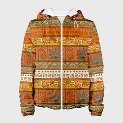 Куртка с капюшоном женская В африканском стиле, цвет: 3D-белый