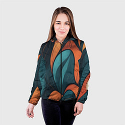 Куртка с капюшоном женская Темные и теплые контрасты, цвет: 3D-черный — фото 2