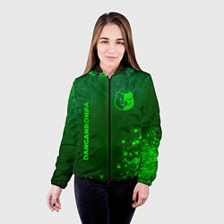 Куртка с капюшоном женская Danganronpa - green gradient вертикально, цвет: 3D-черный — фото 2