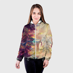 Куртка с капюшоном женская Слияние цветов, цвет: 3D-белый — фото 2
