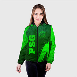 Куртка с капюшоном женская PSG - green gradient вертикально, цвет: 3D-черный — фото 2