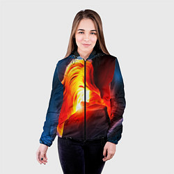 Куртка с капюшоном женская Абстракция разлом, цвет: 3D-черный — фото 2