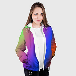 Куртка с капюшоном женская Градиент полосы, цвет: 3D-белый — фото 2