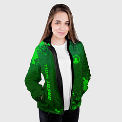 Куртка с капюшоном женская Great Wall - green gradient вертикально, цвет: 3D-черный — фото 2