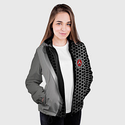 Куртка с капюшоном женская Mercedes металическая сетка, цвет: 3D-черный — фото 2