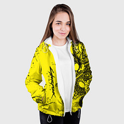 Куртка с капюшоном женская Syberpunk dragon tatoo, цвет: 3D-белый — фото 2