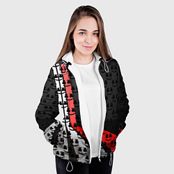 Куртка с капюшоном женская Marshmello pattern, цвет: 3D-белый — фото 2