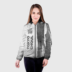 Куртка с капюшоном женская Tokyo Ghoul - white gradient по-вертикали, цвет: 3D-черный — фото 2