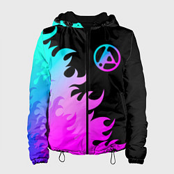 Куртка с капюшоном женская Linkin Park 2024 неоновый огонь, цвет: 3D-черный