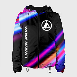 Куртка с капюшоном женская Linkin Park 2024 neon rock lights, цвет: 3D-черный