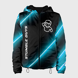 Куртка с капюшоном женская Stumble Guys неоновые лампы, цвет: 3D-черный