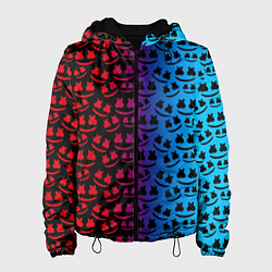 Куртка с капюшоном женская Marshmello gradient, цвет: 3D-черный