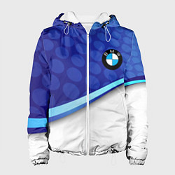 Куртка с капюшоном женская BMW abstraction steel, цвет: 3D-белый
