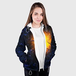 Куртка с капюшоном женская Абстракция зарождение звезды, цвет: 3D-белый — фото 2