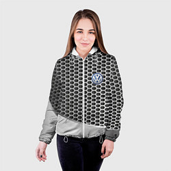 Куртка с капюшоном женская Volkswagen metal motors, цвет: 3D-белый — фото 2