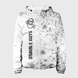 Женская куртка Stumble Guys glitch на светлом фоне по-вертикали