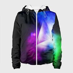 Куртка с капюшоном женская Космос геометрия, цвет: 3D-белый