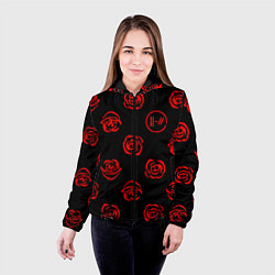 Куртка с капюшоном женская Twenty one pilots rose pattern, цвет: 3D-черный — фото 2
