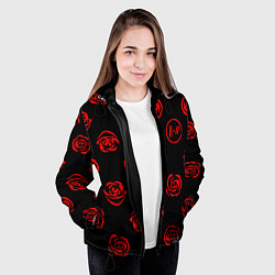 Куртка с капюшоном женская Twenty one pilots rose pattern, цвет: 3D-черный — фото 2