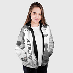 Куртка с капюшоном женская Geely - white gradient вертикально, цвет: 3D-черный — фото 2