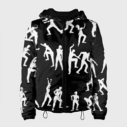 Куртка с капюшоном женская Silhouettes of moving people, цвет: 3D-черный