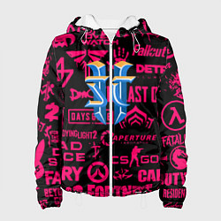 Куртка с капюшоном женская Starcraft logo game, цвет: 3D-белый